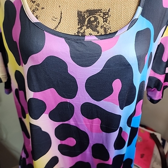 Nwt. Fox Claw Plus Size Women's Leopard Print Short Sleeve Dress Fashion Long - Picture 8 of 8